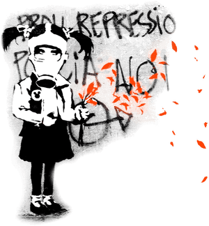 Banksy Gas Mask Girl , Png Download - Banksy Girl With Gas Mask, Transparent Png PNG image with transparent background