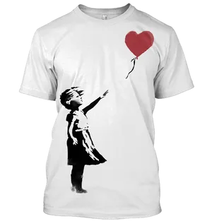 Banksy Girl With Balloon Shirt PNG Image