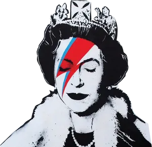 Banksy Queen Bowie Fusion PNG Image