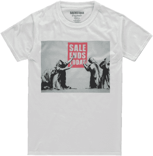 Banksy Sale Ends Today Men's T-shirt - Sale Ends Tomorrow Banksy, HD Png Download PNG image with transparent background