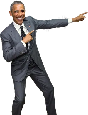 Barack Obama Pointing Pose PNG Image