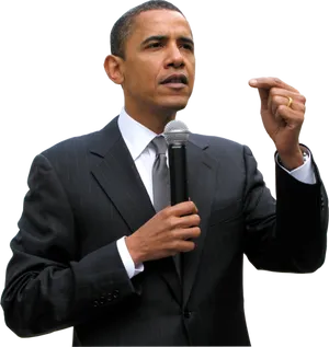 Barack Obama Speaking Event PNG Image