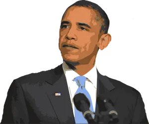 Barack Obama Vector Portrait PNG Image