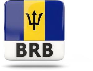 Barbados Flag Button Icon PNG Image