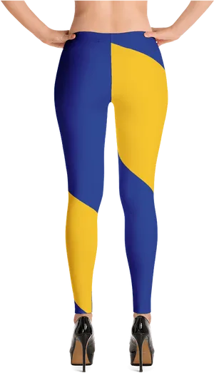 Barbados Flag Inspired Leggings PNG Image