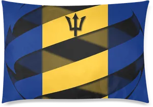 Barbados Flag Pillow Design PNG Image