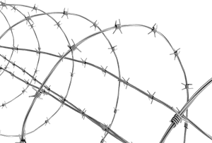 Barbed Wire Coils Against Sky PNG