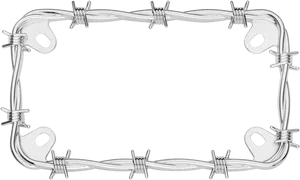 Barbed Wire Frameon Black Background PNG Image