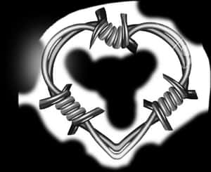 Barbed Wire Heart Graphic PNG image with transparent background