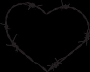 Barbed Wire Heart Silhouette PNG image with transparent background