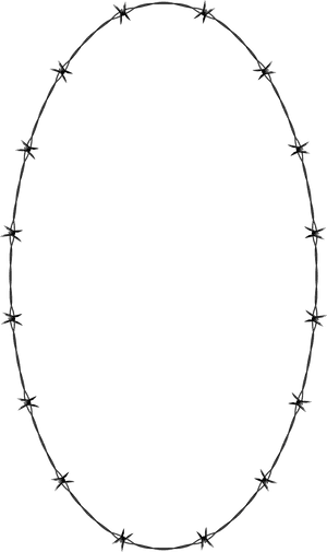 Barbed Wire Oval Frame PNG