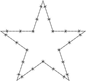 Barbed Wire Star Pattern PNG Image