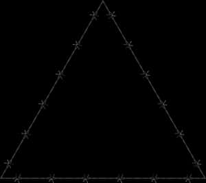 Barbed Wire Triangle Outline PNG image with transparent background