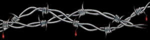 Barbed Wirewith Blood Drops PNG image with transparent background