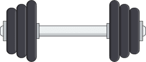 Barbell Flat Design Vector Illustration PNG image with transparent background