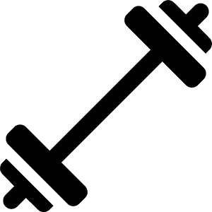 Barbell Icon Simple Black PNG image with transparent background