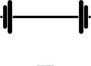 Barbell Silhouette Vector PNG image with transparent background