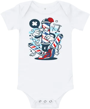 Barbershop Themed Baby Onesie PNG Image