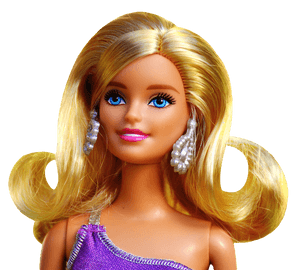 Barbie Doll Portraitwith Pearl Earrings PNG image with transparent background