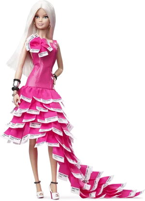 Barbiein Pantone Pink Dress PNG Image