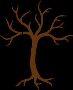 Bare Tree Silhouette PNG image with transparent background