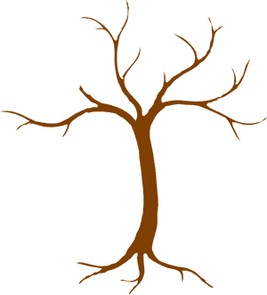 Bare Tree Silhouette PNG image with transparent background
