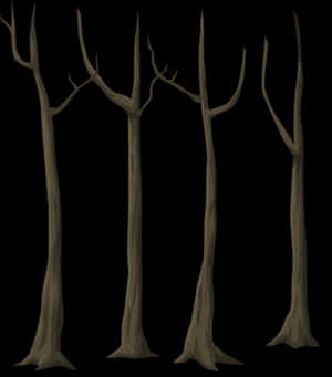 Bare Trees Silhouette PNG image with transparent background