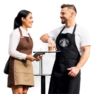 Barista And Customer Interaction Png Yjl PNG Image