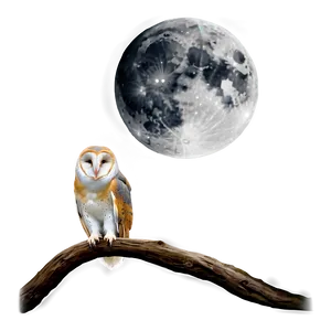 Barn Owl And Moon Png 06252024 PNG Image