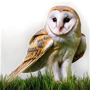 Barn Owl In Grassland Png Itj59 PNG Image