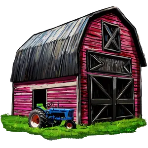 Barn With Tractor Png Esp PNG Image