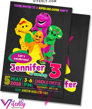 Barney Birthday Invitation - Muhsal Historical Museum Of San Luis, HD Png Download PNG image with transparent background