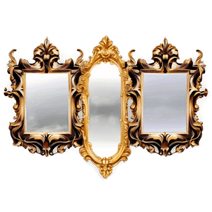 Baroque Style Mirror Frame PNG eds PNG