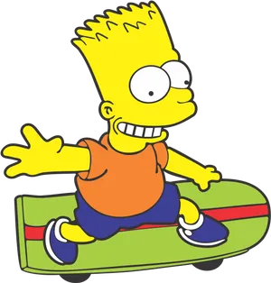 Bart Simpson Skateboarding PNG Image