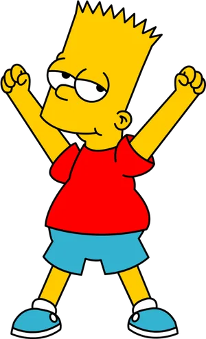 Bart Simpson Standing Pose PNG Image