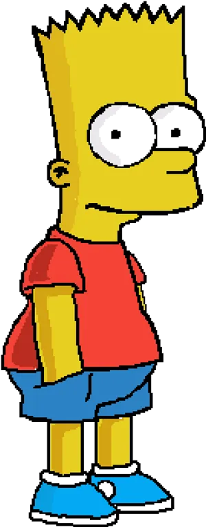 Bart Simpson Standing Side View PNG Image