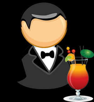Bartender Iconwith Cocktail PNG image with transparent background