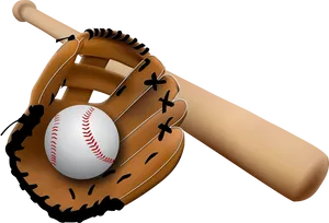 Baseball Bat Gloveand Ball PNG Image