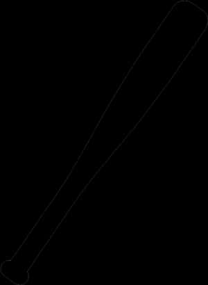 Baseball Bat Silhouette Vector PNG