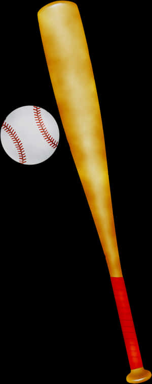 Baseball Batand Ball PNG with transparent background