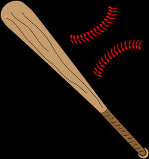 Baseball Batand Ball Stitches PNG