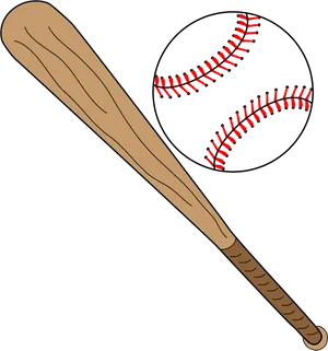 Baseball Batand Ball Stitches PNG Image