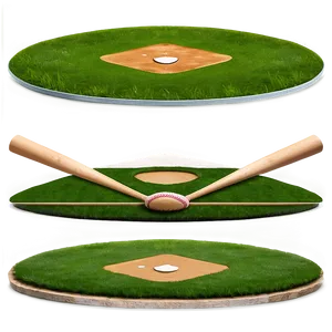 Baseball Diamond With Detailed Grass Texture Png Mtj26 PNG Image