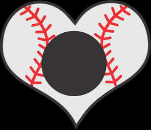 Baseball Heart Graphic PNG with transparent background