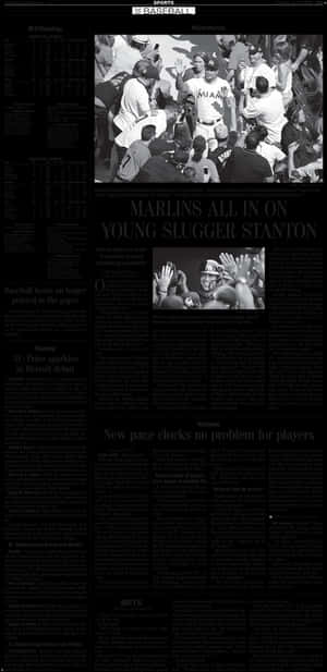 Baseball_ Newspaper_ Section_ Marlins_ Stanton PNG