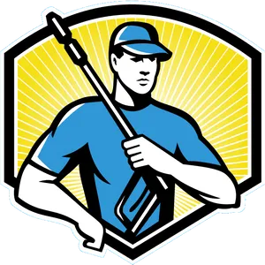 Baseball Player Emblem PNG Image