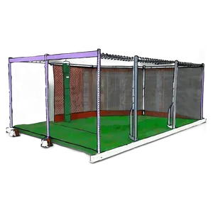 Baseball Stadium Batting Cage Setup Png Yax PNG Image