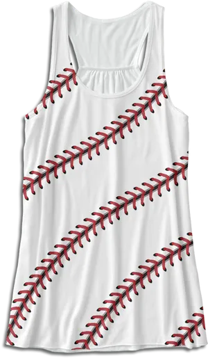 Baseball Stitch Pattern Tank Top PNG Image