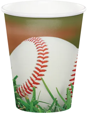 Baseball Themed Disposable Cup PNG Image