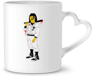 Baseball Zombie Illustration Mug PNG Image